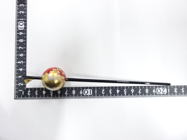  アンティーク　漆塗り蒔絵　簪